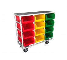 Стеллаж с направляющими Стелла-техник V4-12-200-К мобильный, односторонний, 12 ячеек, грузоподъемность до 500кг