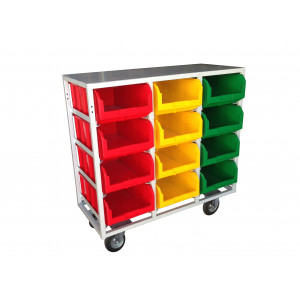 Стеллаж с направляющими Стелла-техник V4-12-200-К мобильный, односторонний, 12 ячеек, грузоподъемность до 500кг