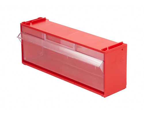 Короб откидной Стелла-техник F-300-1 , 300х96х112мм, красный, прозрачный