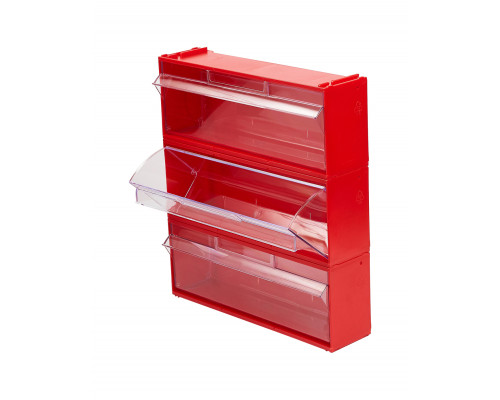 Короб откидной Стелла-техник F-300-1 , 300х96х112мм, красный, прозрачный