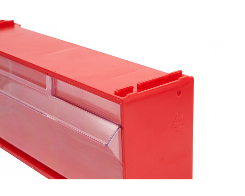 Короб откидной Стелла-техник F-300-1 , 300х96х112мм, красный, прозрачный