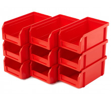 Пластиковый ящик Стелла-техник V-1-К9-красный , 180х310х140мм, комплект 9 штук