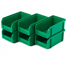 Пластиковый ящик Стелла-техник V-1-К6-зеленый , 180х200х140мм, комплект 6 штук