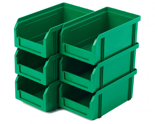 Пластиковый ящик Стелла-техник V-1-К6-зеленый , 180х200х140мм, комплект 6 штук