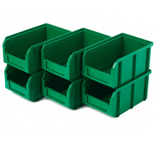 Пластиковый ящик Стелла-техник V-2-К6-зеленый , 234х149х120мм, комплект 6 штук