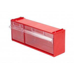 Короб откидной Стелла-техник F-300-2 , 300х96х112мм, красный, прозрачный