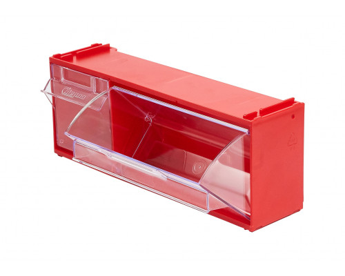 Короб откидной Стелла-техник F-300-2 , 300х96х112мм, красный, прозрачный