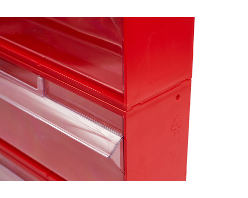 Короб откидной Стелла-техник F-300-2 , 300х96х112мм, красный, прозрачный