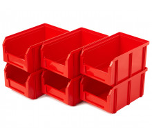 Пластиковый ящик Стелла-техник V-2-К6-красный , 260х300х250мм, комплект 6 штук