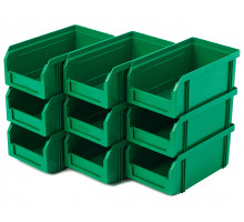 Пластиковый ящик Стелла-техник V-1-К9-зеленый , 180х310х140мм, комплект 9 штук