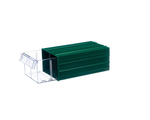 Пластиковый короб Стелла-техник С-2-зеленый-прозрачный 140х250х100мм