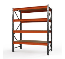 Стеллаж металлический Оптима, 3500x1250x785 мм. Ярусы: 4 шт. фанера