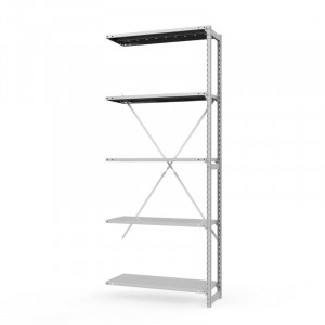 Секция приставная стеллажа металлического ТСУ Универсал, 2500x760x600 мм. Полки: метал. перф.  5 шт.