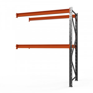 Секция приставная стеллажа металлического Оптима, 2000x2500x785 мм. Ярусы: 2 шт. без настила