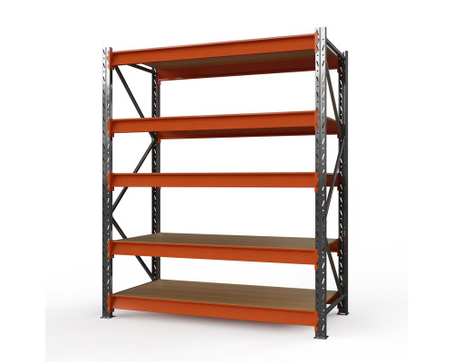 Стеллаж металлический Оптима, 2500x1250x785 мм. Ярусы: 5 шт. фанера