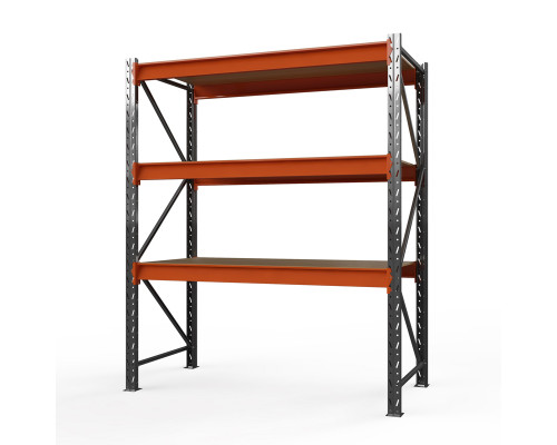 Стеллаж металлический Оптима, 2000x2500x600 мм. Ярусы: 3 шт. фанера