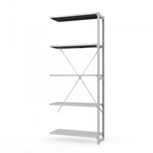 Секция приставная стеллажа металлического ТСУ Универсал, 2500x760x600 мм. Полки: метал. усил. 5 шт.