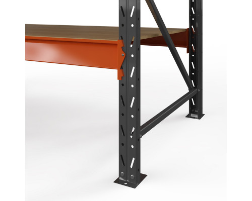 Стеллаж металлический Оптима, 3500x2500x785 мм. Ярусы: 5 шт. фанера