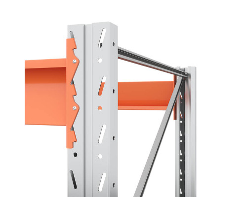 Секция приставная стеллажа металлического паллетного (2000х1800х1100 мм), 1 ярус