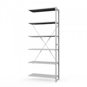 Секция приставная стеллажа металлического ТСУ Универсал, 3000x760x300 мм. Полки: метал. перф.  6 шт.