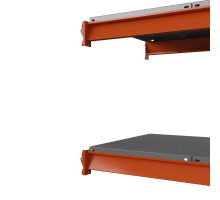 Секция приставная стеллажа металлического Оптима, 4000x1250x785 мм. Ярусы: 6 шт. метал.