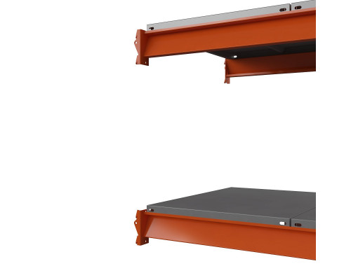 Секция приставная стеллажа металлического Оптима, 4000x1250x785 мм. Ярусы: 6 шт. метал.