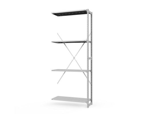 Секция приставная стеллажа металлического ТСУ Универсал, 2000x1060x400 мм. Полки: метал. перф.  4 шт.