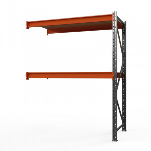 Секция приставная стеллажа металлического Оптима, 2000x2500x600 мм. Ярусы: 2 шт. фанера