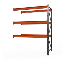 Секция приставная стеллажа металлического Оптима, 3000x2500x785 мм. Ярусы: 3 шт. без настила