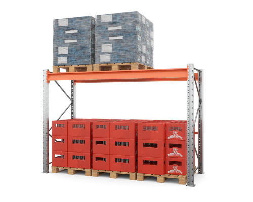 Стеллаж металлический паллетный (2000х2700х1100 мм), 1 ярус