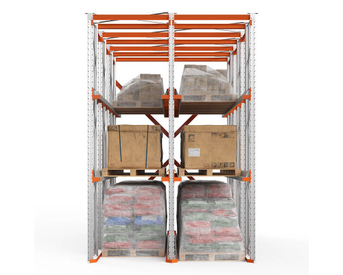 Стеллаж набивной паллетный (4500х3060х6000 мм), 2 линии, 3 яруса