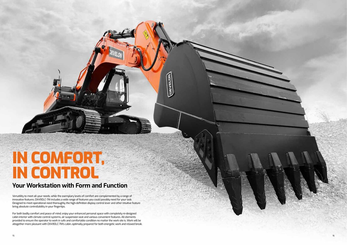 Рабочий диапазон DX490LC-7M